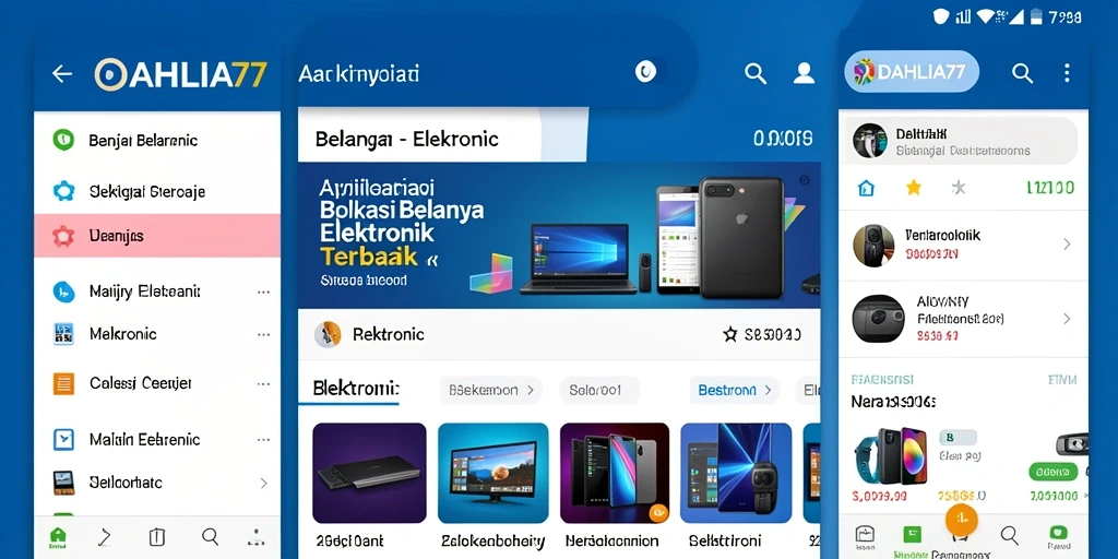 Tampilan antarmuka DAHLIA77 yang bersih dan intuitif untuk belanja elektronik.