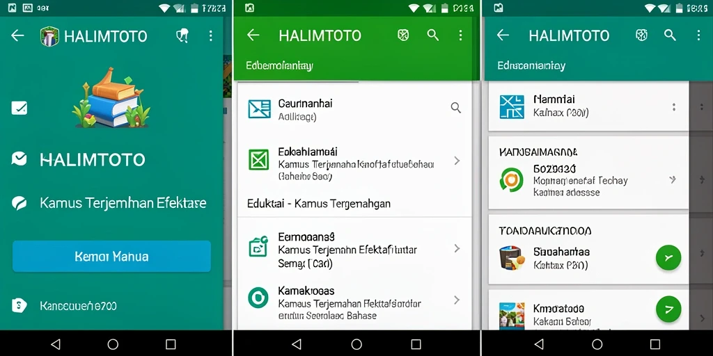 Tampilan antarmuka HALIMTOTO saat mencari terjemahan kata.