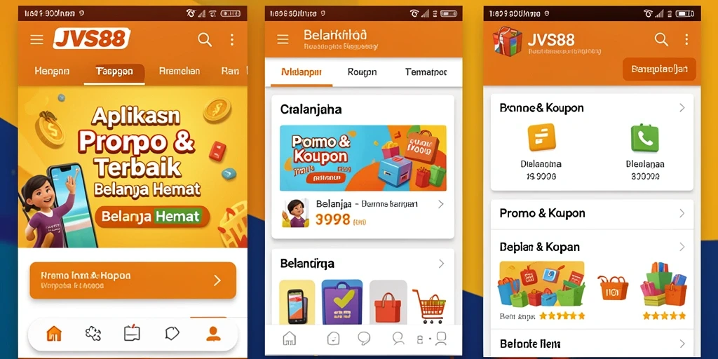 Antarmuka JVS88 menampilkan berbagai kupon dan promo menarik.