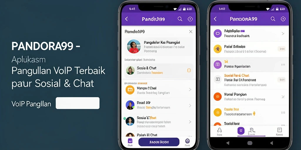 Tampilan antarmuka PANDORA99 saat melakukan panggilan VoIP.