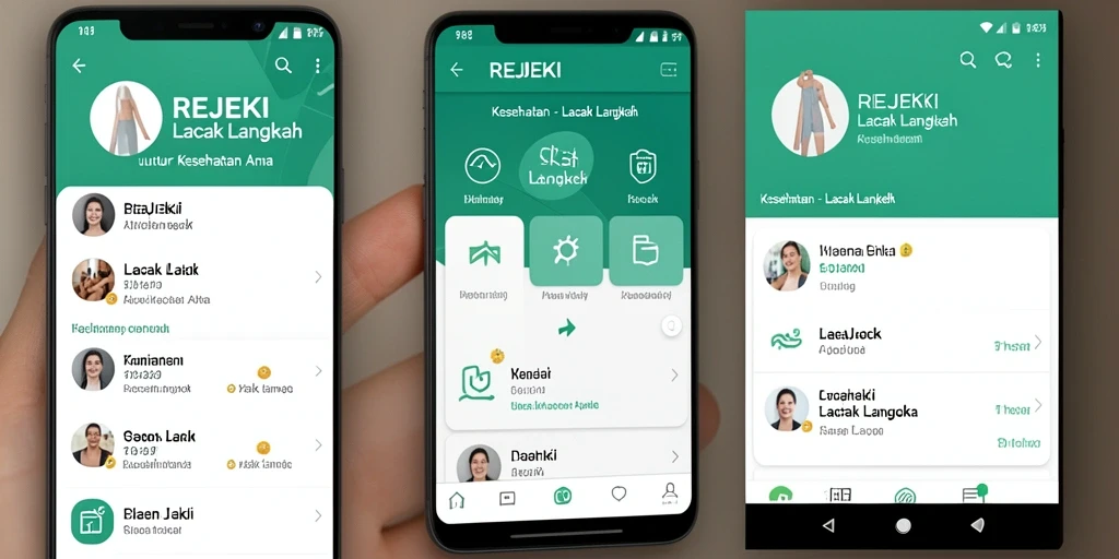 Tampilan antarmuka aplikasi Lacak Langkah REJEKI yang menarik.