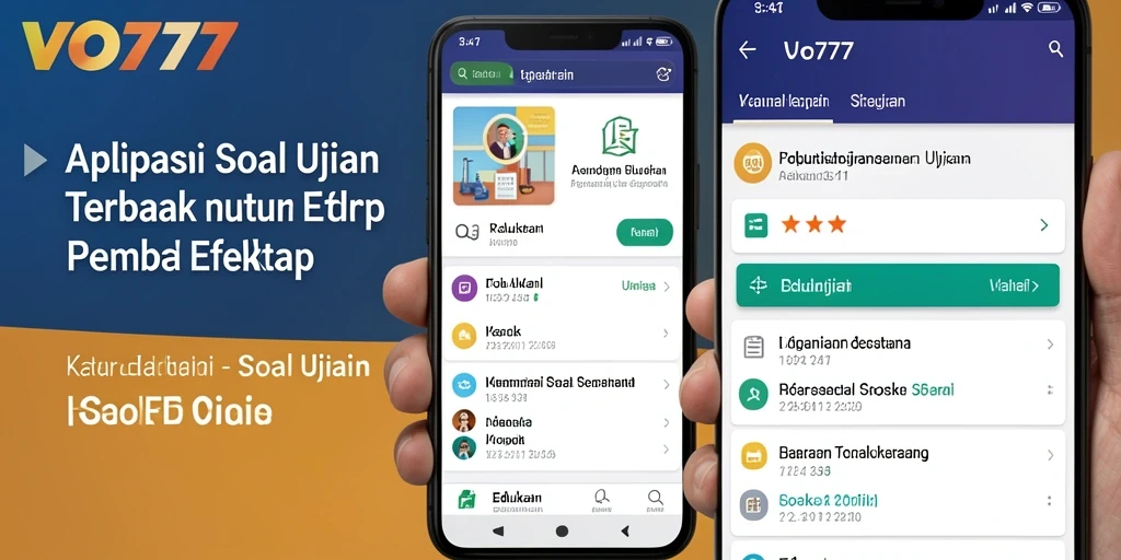 Antarmuka VO777 yang sederhana dan menarik untuk Soal Ujian.