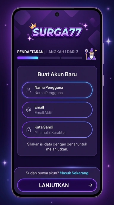Cara Daftar Akun Baru di Surga77